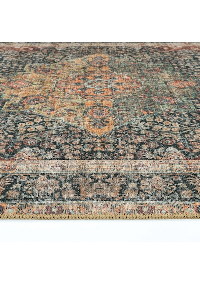 Cool Halı Private Xw Kestane Rengi Vintage Halı Bohem Etnik Şönil Dokuma Yıkanır Klasik Salon Halısı Siyah
