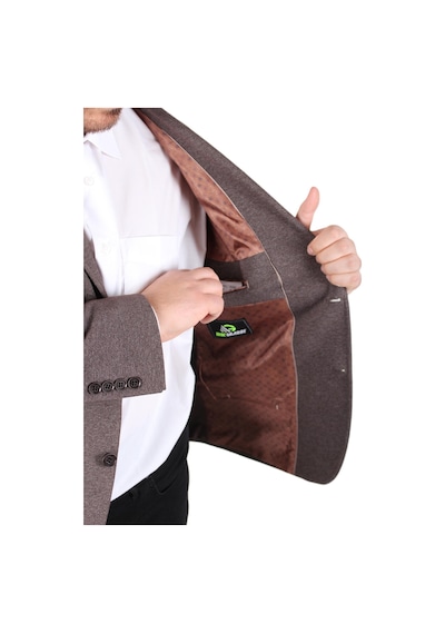 Mocgrande Erkek Büyük Beden 4 Drop Blazer Sedef Ceket 500606 Kahverengi Kahverengi