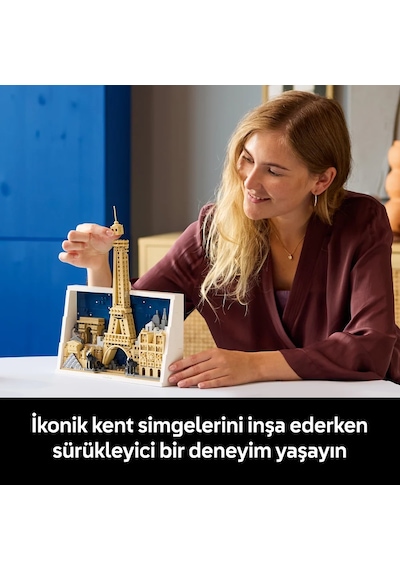 LEGO® Architecture Paris – Aşıklar Şehri 21064 – Yetişkinler için 4 Mimari Simge İçeren Dekoratif Model Yapım Seti (958 Parça)
