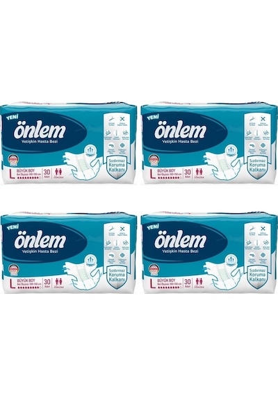 Önlem Yetişkin Hasta Bezi Büyük Boy Large Eko 30 Lu X 4 Adet