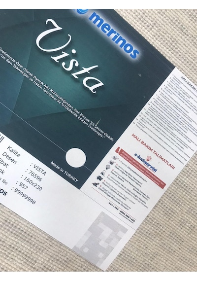 Merinos Halı Vista 76596 957 Serisi Triko Akrilik Salon Oturma Yatak Odası Halısı Gri