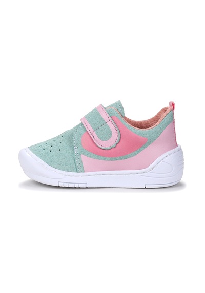 Kiko Kids Kugan Cırtlı Işıklı Kız Bebek Yürüyüş Spor Ayakkabı Su Yeşili - Pembe Su Yeşili - Pembe