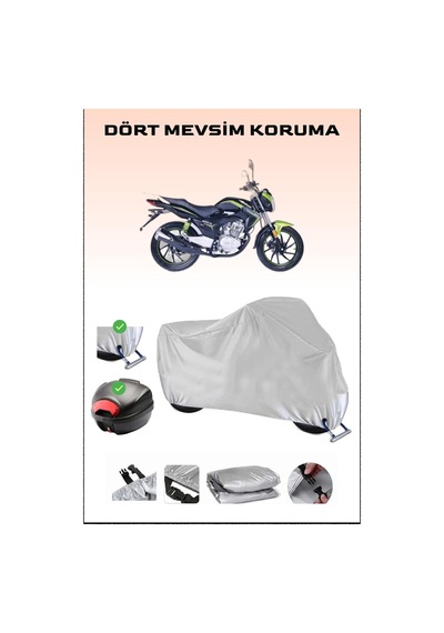 Falcon Mexico 150 İçin Arka Çanta Ve Kilit Uyumlu Gri Motosiklet Branda, Güvenli