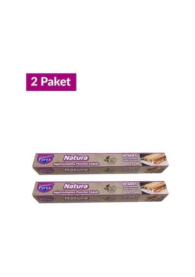Natura Ağartılmamış Hazır Kesilmiş Pişirme Kağıdı 10 Lu İkili Set