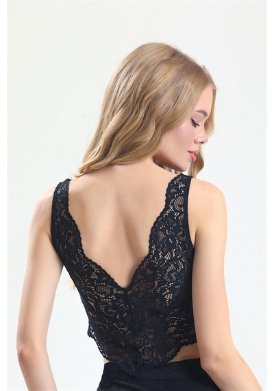 Magic Form Pencere Detaylı Dantelli Push Up Destekli Bralet Siyah - 525667018 Siyah
