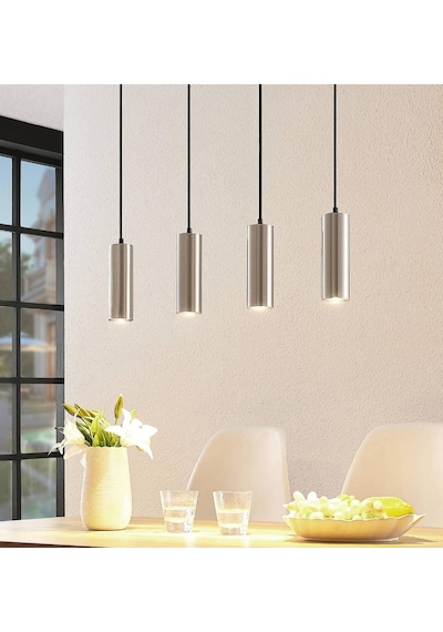 Mylights 100Cm Masa Üstü Panasonıc Ampullü Led Avize Günışığıampullü Inox Gövde
