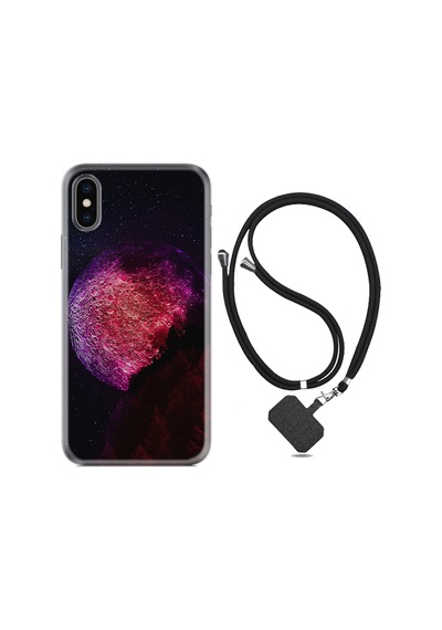 Apple Uyumlu iPhone X XS Kılıf Boyun Askılı Kızıl Gezegen 1624