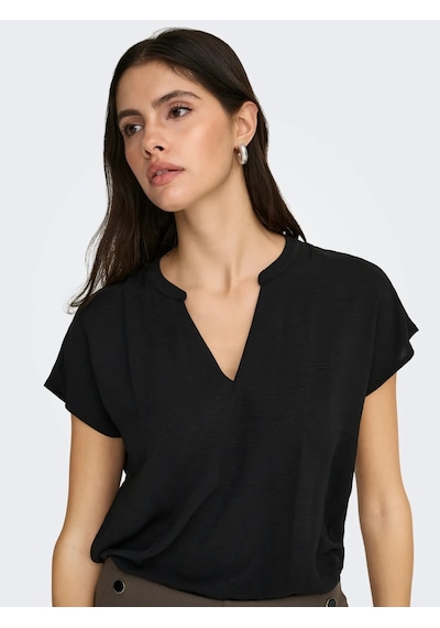Jdy Jdylion Life S/s Top Wvn Noos Kadın Bluz 15249287 Siyah