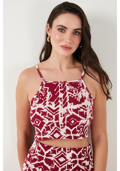 Lela Slim Fit Ip Askılı Yırtmaçlı Midi Alt-Üst Bayan Takım 5865726 Mürdüm