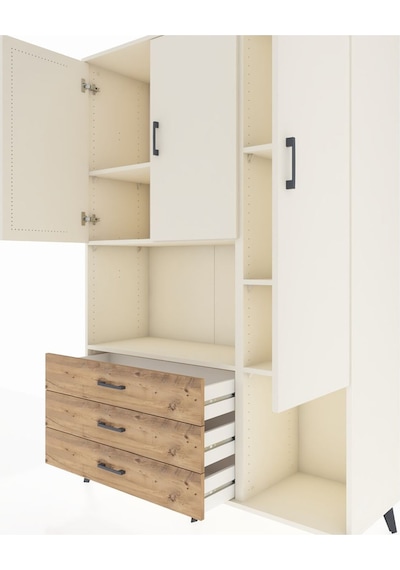 Hyperion Dolap 6 Raflı 3 Çekmeceli 3 Kapaklı 132x44x195 Aytaş... Aytaşı