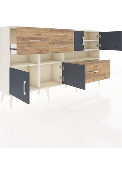 Arges Konsol 5 Raflı 4 Çekmeceli 4 Kapaklı 176x30x99 Aytaşı-antrasit/çam Antrasıt/atlas Çam - Aytası Arges Konsol 5 Raflı 4 Çekmeceli 4 Kapaklı 176x30x99 Aytaşı-antrasit/çam Antrasıt/atlas Çam - Aytası
