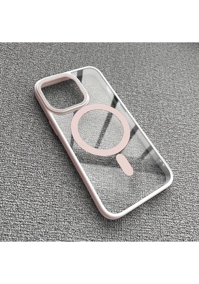 Apple Uyumlu iPhone 16 Pro Kılıf Magsafe Ve Şeffaf Gri