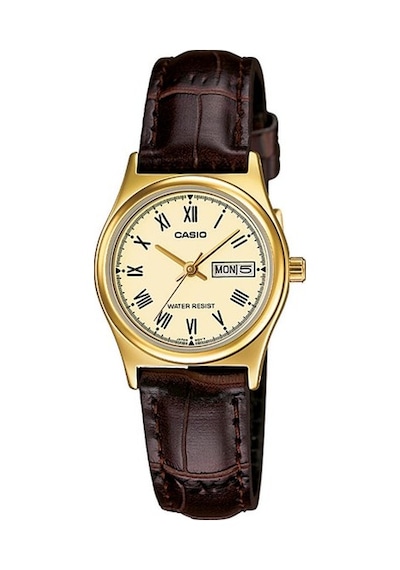 Casio Ltp-v006gl-9budf Quartz Deri Kordon Kahve 25 Mm Kadın Kol Saati Altın