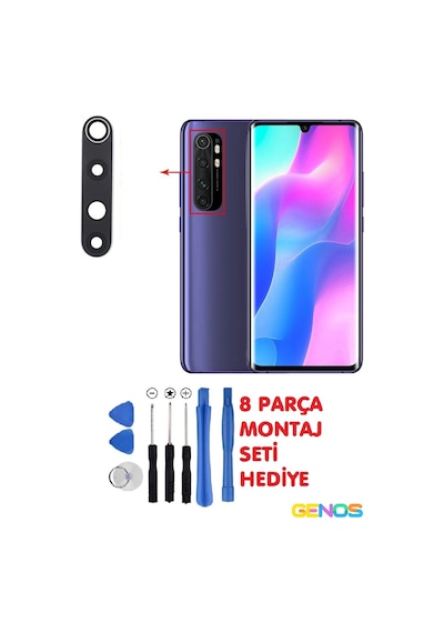 Xiaomi Mi Note 10 Lite Arka Kamera Camı Kamera Lensi Tamir Seti