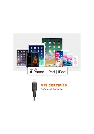 Omars Novoo Type-C Apple iPhone Uyumlu Lightning Hızlı Şarj Kablosu Siyah- 1.2