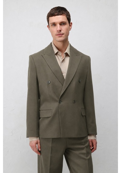 Antioch Relax Fit Kruvaze Erkek Blazer Ceket Haki