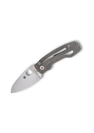 Spyderco Pıts2 Titanium M398 Plainedge Kamp Çakı Gri