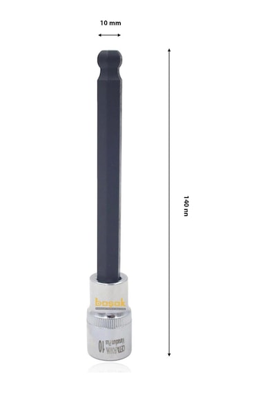 Ceta Form 1/2 10 Mm Ekstra Uzun Tip Topbaşlı Allen Uçlu Lokma C28s-hb10xl