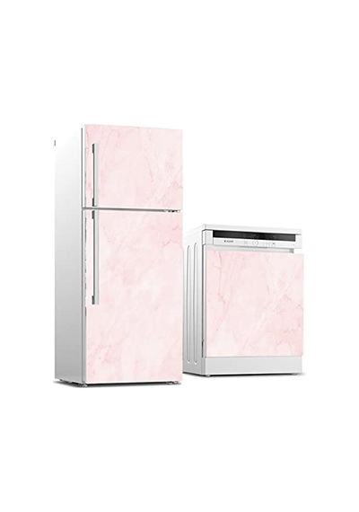 Buzdolabı Ve Bulaşık Makinası Beyaz Eşya Sticker Kaplama Pembe Mermer Diğer