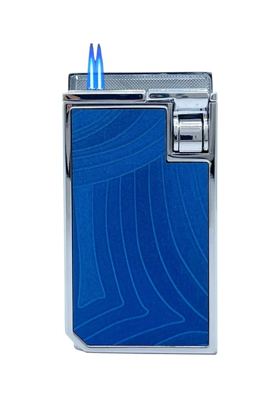 Firebird Parlak Krom Çift Torch Puro Çakmağı - Mavi Mavi