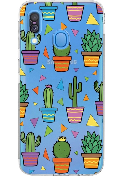 Samsung Galaxy A40 İle Uyumlu Water Color 4 Kamera Korumalı Şeffaf Kılıf Şeffaf
