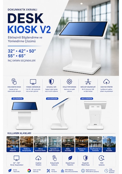 65 Touchscreen Desk Kiosk V2