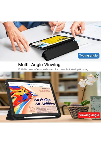 Apple Uyumlu iPad 11.nesil 2025 / 10.nesil 2022 Kalem Bölmeli Standlı Smart Kılıf Kapaklı Kılıf