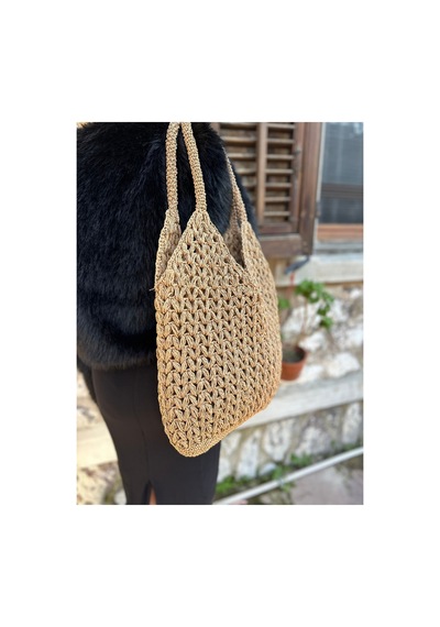 Melonndesign . Bags Hasır El Örgüsü Fıstıklı Çanta