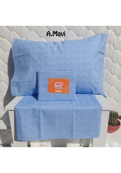 Mef Collection Fırça Desen Yastık Kılıfı Açık Mavi 2'li