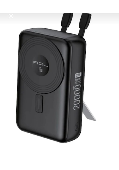 Acl Pw-148 2000 Mah 15w Magsafeli Hızlı Şarjlı Standlı Powerbank siyah