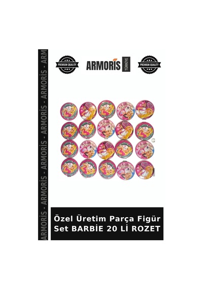 Özel Üretim Parça Figür Set Barbie 20 Li Rozet Çok Renkli