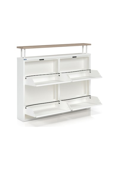 Ceha Tablalı 4'lü Metal Ayakkabılık - Beyaz K.AYK-2.4/T/P 9010