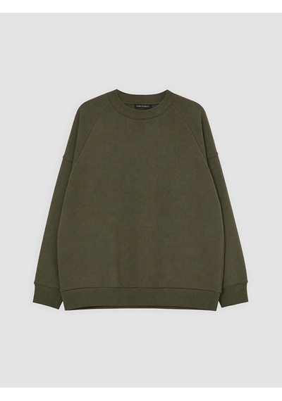 Lcw Modest Yeşil Oversize Kadın Kalın Sweatshirt Tunik