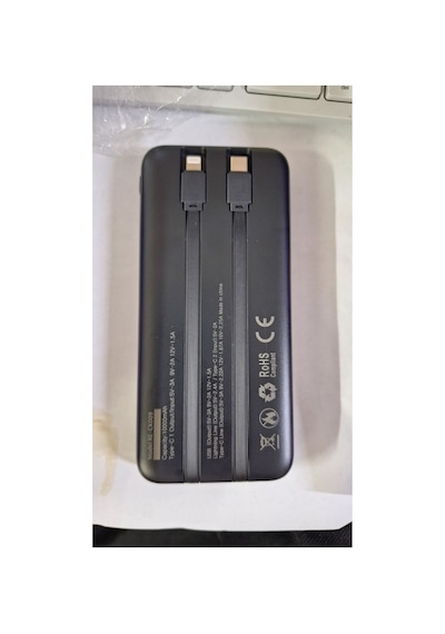 10000 Mah 22.5w Hızlı Şarj Powerbank Dahili Type-c Ve Lightning Kablolu Dijital Göstergeli- Re-ck009 Diğer
