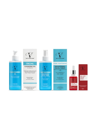 Vitanova Aha-Bha Peeling Serum 30 ML + Gözenek Sıkılaştırıcı Tonik 250 ML + Yüz Yıkama Jeli 250 ML