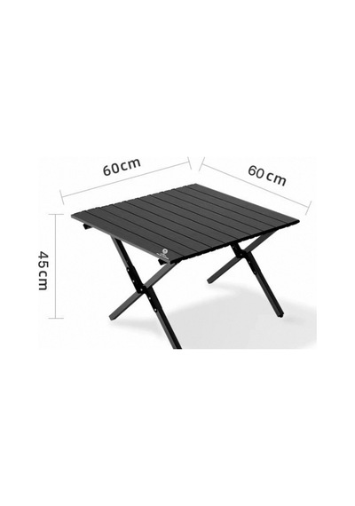 Katlanır Masa Kamp Katlanabilir Piknik Masası 60 60 45 Cm - Parti No: 2 Siyah