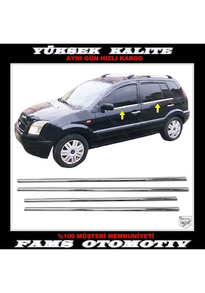 Ford Fusion Krom Cam Çıtası 4 Prç. 2002 ve Üzeri Paslanmaz  Çelik