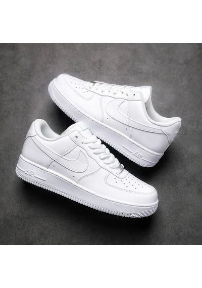 Nike Air Force 1 '07 Unisex Beyaz - Siyah Sneaker All Beyaz - Beyaz