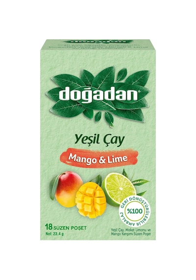 Doğadan Mango&lime Bitki Çayı 18'li Poşet - Etkili Yeşil Çay - 2 Adet Tarı