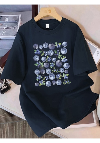 Noıssey Urban Pop Graphic Kadın Tişört Koleksiyonukod 5143 Lacivert