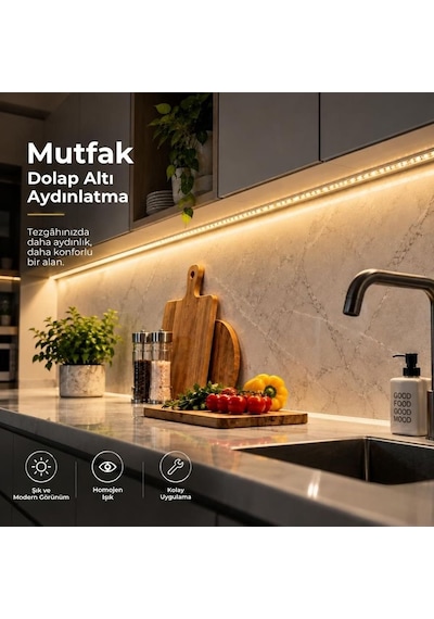 Şerit Led Gün Işığı 220v Yüksek Parlaklık 120 Led/m Tak Çalıştır Fişli Anahtarlı Silikonlu İç/dış M 5 Metre