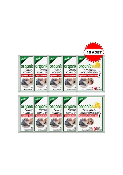 Organicsun 10'lu Paket Ayakkabı Koku Önleyici Giderici Toz