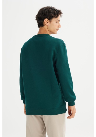 Lee Erkek Small Logo Sweatshirt Jadeforest Jadeforest