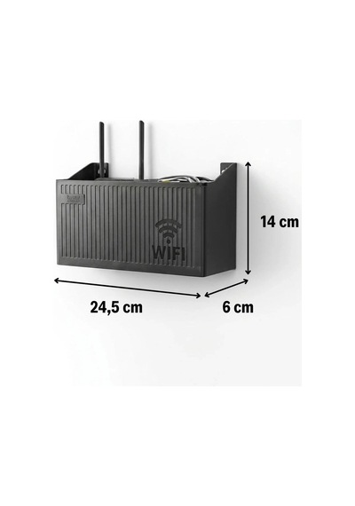 Duvar Tipi Wi-fi Modem Saklama Kutusu Siyah Kablo Düzenleyici Router Raf Organizer 5047 Belirtilmemiş