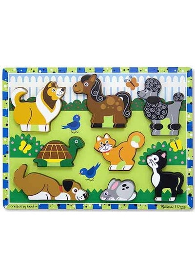 Melissa And Doug Ahşap Tombul Yapboz Evcil Hayvanlar