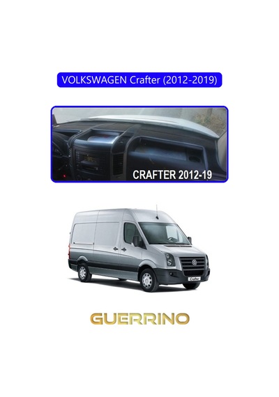 Volkswagen Crafter 2012-2019 Torpido Koruma Halısı Mavi Kenar