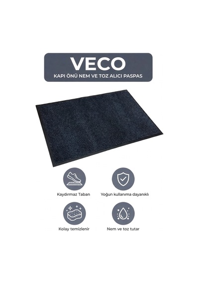 Veco Nem Alıcı Paspas Kapı Önü Paspası gri