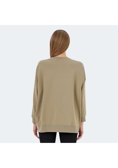 Slazenger VIKENTI SW Oversize Kadın Cepli Oversıze Koyu Yeşil Sweatshirt
