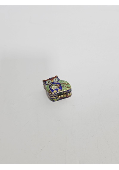 Antika Cloisonne Minyatür Kutu 3,5x3,2cm 083