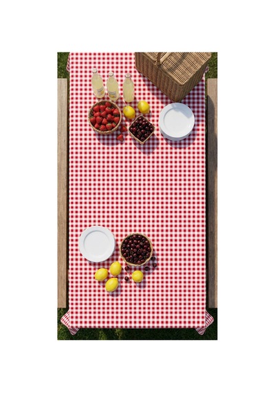 Pötikare Desen Piknik Örtüsü, Sofra Bezi Masa Örtüsü Kırmızı - 874775068 Kırmızı